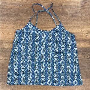 Hollister White and Blue Relaxed Camisole